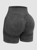 Washed High Waist Active Shorts - CELIVINE