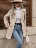 Button Up Long Sleeve Coat - CELIVINE
