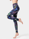 Graphic High Waist Active Leggings - CELIVINE