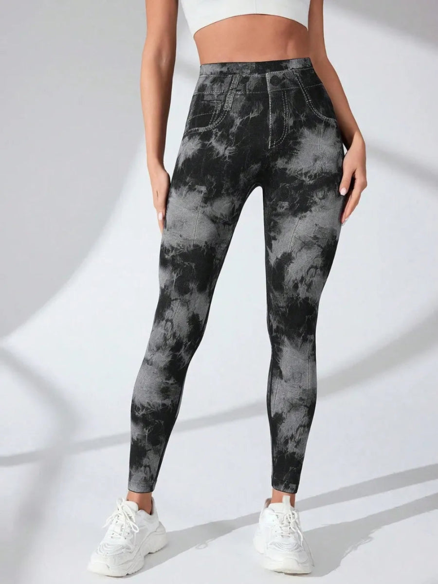 Tie - Dye High Waist Active Leggings - CELIVINE