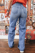 High - Waisted Wide Leg Jeans - CELIVINE