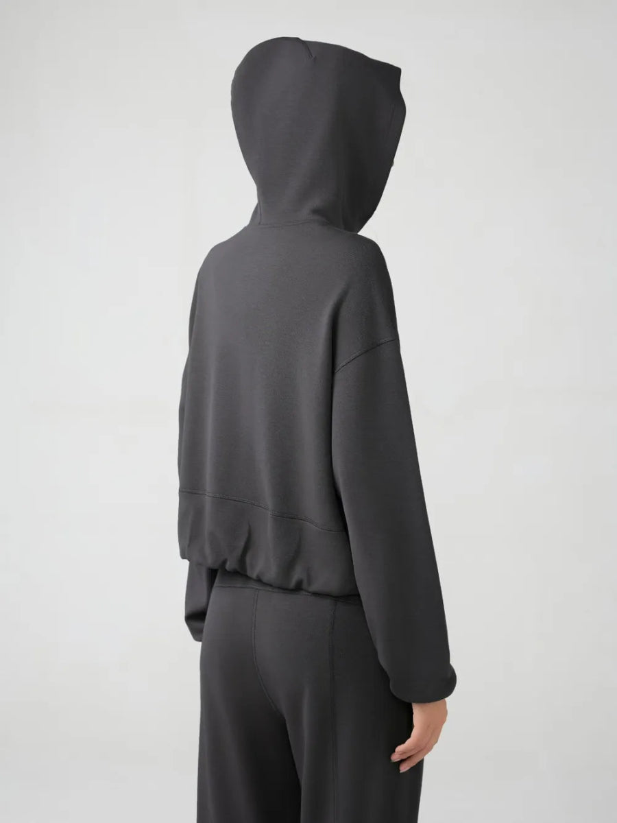 Zip Up Dropped Shouder Active Hooded - CELIVINE