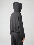 Zip Up Dropped Shouder Active Hooded - CELIVINE
