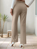 High - Waisted Slit Pants - CELIVINE