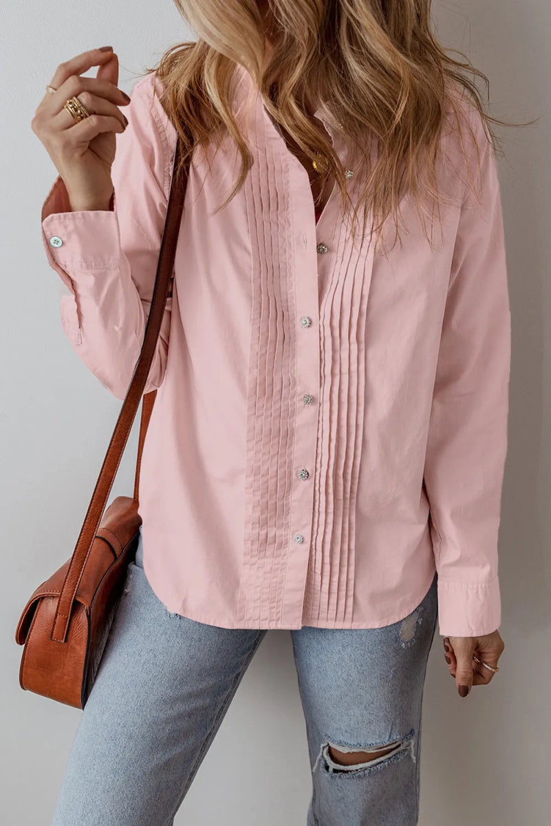 Button Up Long Sleeve Shirt - CELIVINE