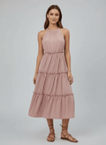 Frill Tiered Midi Dress - CELIVINE