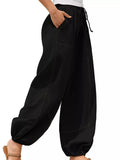 Wide Leg Drawstring Pants - CELIVINE