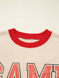 GAME DAY Letter Graphic Round Neck Sweatshirt - CELIVINE