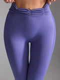 Ruched High Waist Active Leggings - CELIVINE