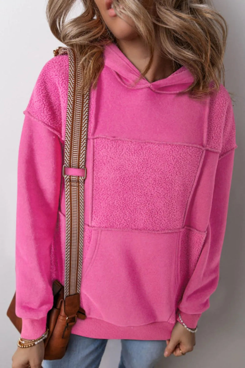 Exposed Seam Long Sleeve Hoodie - CELIVINE