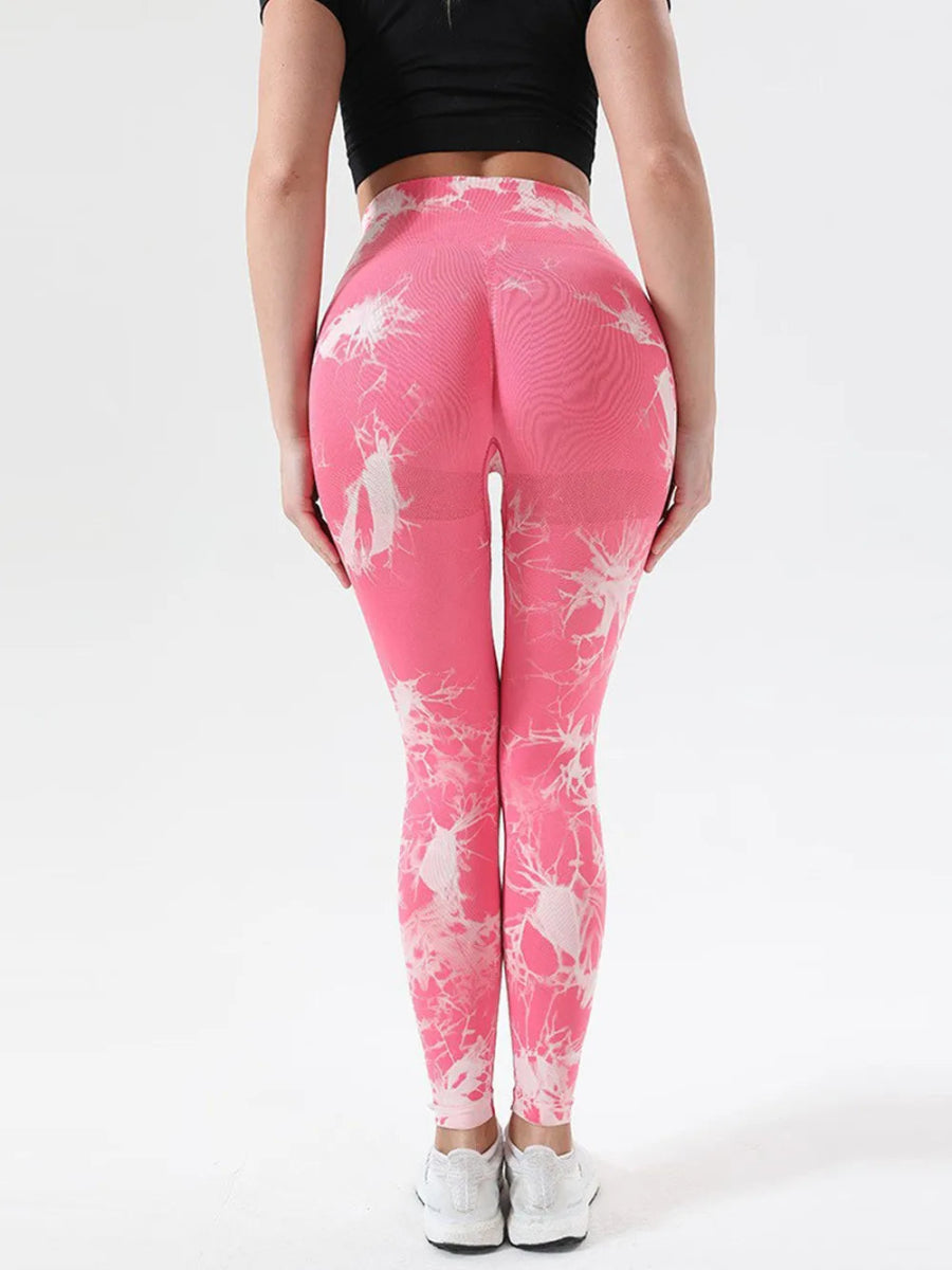 Tie - Dye High Waist Active Leggings - CELIVINE