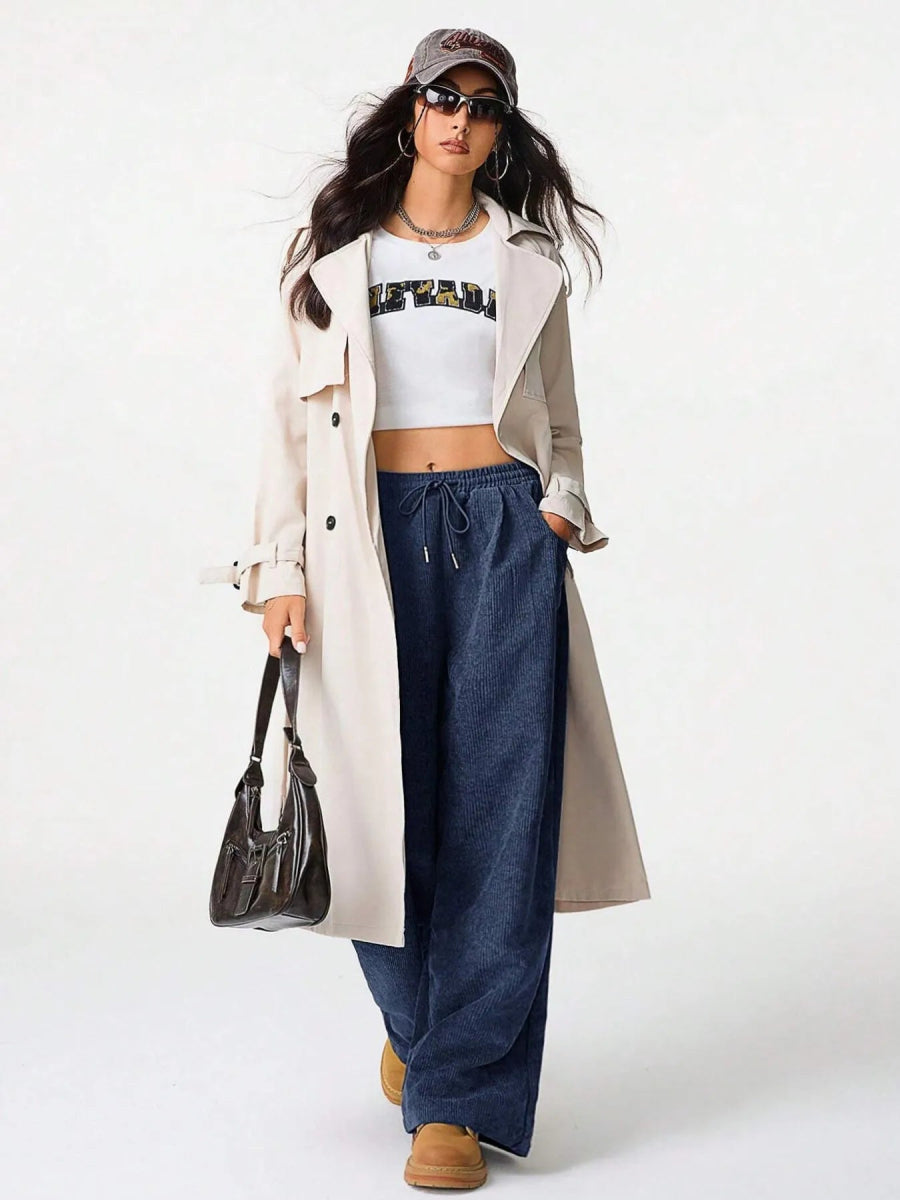 Wide Leg Drawstring Pants - CELIVINE