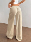 Full Size Drawstring Wide Leg Pants Plus Size - CELIVINE