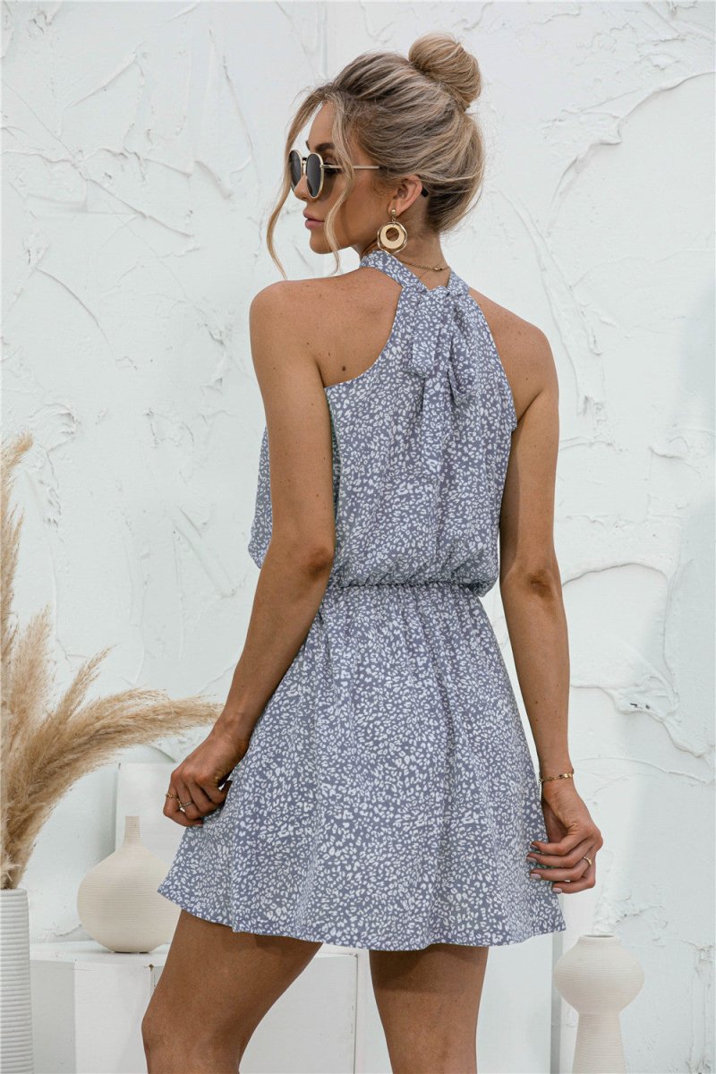 Floral Tied Sleeveless Mini Dress - CELIVINE