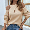 Crisscross Cold - Shoulder Sweater - CELIVINE
