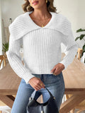 Cable - Knit Long Sleeve Sweater - CELIVINE