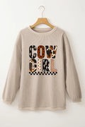 Cowgirl Graphic Long Sleeve Sweatshirt - CELIVINE