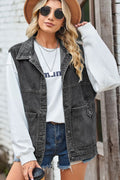 Sleeveless Denim Top with A Detachable Hood - CELIVINE