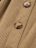 Corduroy Buttoned Front Mini Skirt - CELIVINE