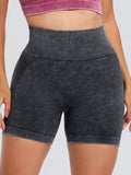 Washed High Waist Active Shorts - CELIVINE