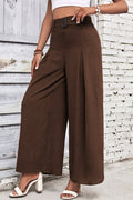 High Waisted Wide Leg Pants - CELIVINE