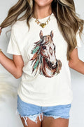 Western Aztec Horse Graphic Tee - CELIVINE