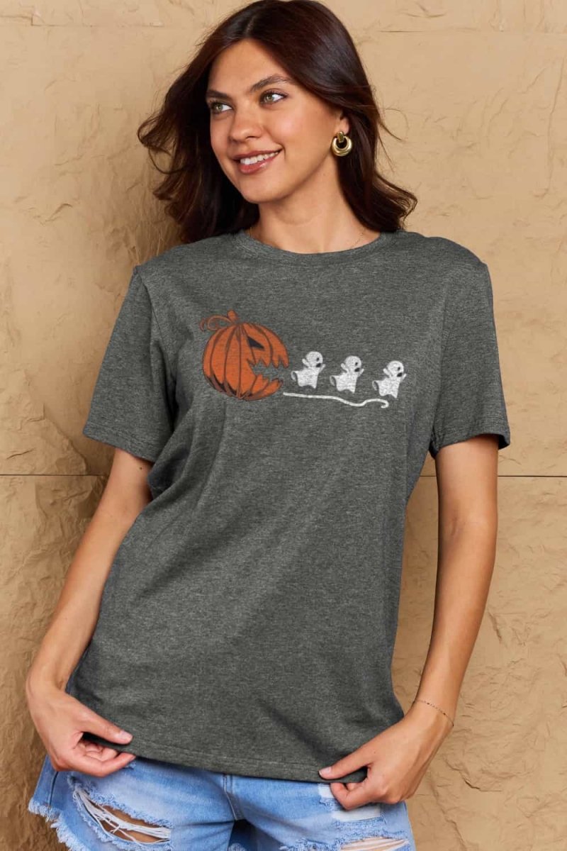 Simply Love Full Size Jack - O' - Lantern Graphic Cotton T-Shirt - CELIVINE