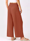 Wide Leg Smocked High Waist Pants - CELIVINE