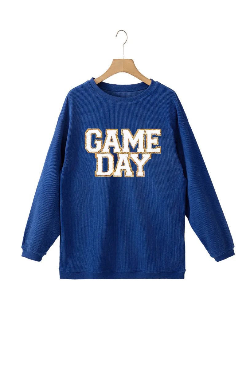 GAME DAY Round Neck Long Sleeve Sweatshirt - CELIVINE