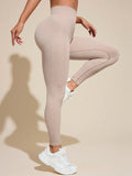 Solid High Rise Active Leggings - CELIVINE