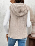 Fuzzy Hooded Vest with Pockets - CELIVINE