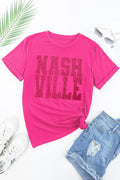 NASHVILLE Round Neck Short Sleeve T-Shirt - CELIVINE