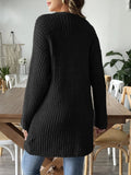 Open Front Long Sleeve Cardigan - CELIVINE