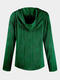 Textured Long Sleeve Hoodie - CELIVINE