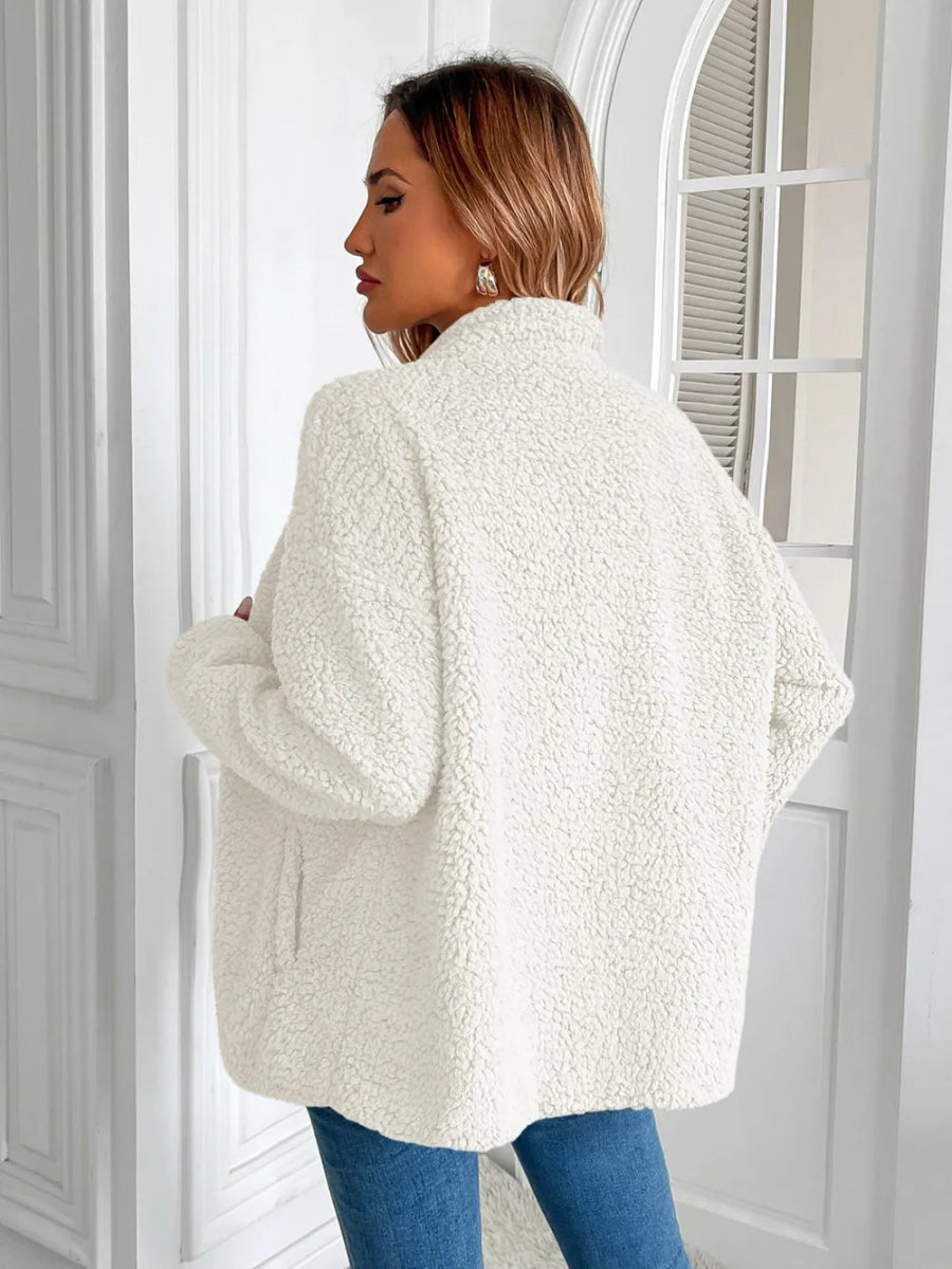 Ivy Lane Zip Up Long Sleeve Fuzzy Jacket - CELIVINE