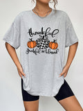 Round Neck Short Sleeve Fall Season Graphic T-Shirt - CELIVINE