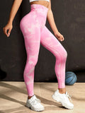Tie - Dye High Waist Active Leggings - CELIVINE