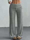 Striped Wide Leg Pants - CELIVINE