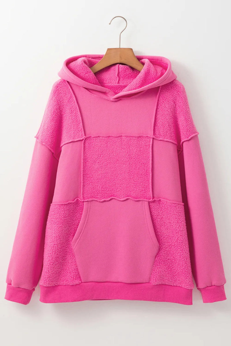 Exposed Seam Long Sleeve Hoodie - CELIVINE