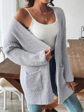 Open Front Long Sleeve Cardigan - CELIVINE