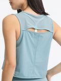 Round Neck Cropped Active Tank - CELIVINE