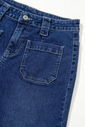 Wide Leg Pocketed High Waist Jeans - CELIVINE