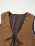 Double Tied Front Vest Coat - CELIVINE