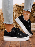 Lace Up Platform Sneakers - CELIVINE