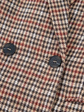 Houndstooth Lapel Collar Blazer - CELIVINE