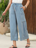 Contrast Striped Wide leg Pants - CELIVINE