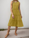 Frill Tiered Midi Dress - CELIVINE