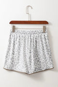 Leopard Print Drawstring Casual Shorts - CELIVINE