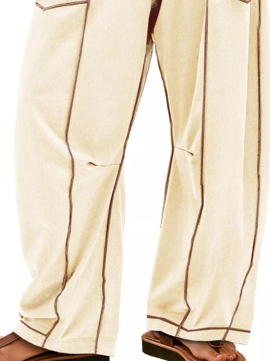 Drawstring Wide Leg Pants - CELIVINE
