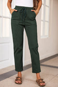 Drawstring Straight Pants with Pockets - CELIVINE